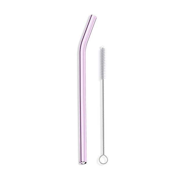 Pink Wide Straight Glass Straws