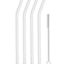 Glass Straws - Clear Bent Glass Straws Pack Of 4