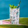 Glass Straws - Teal Turtle On Teal Straight Glass Straw