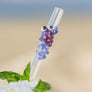 Glass Straws - Purple Frog On Clear Straight Glass Straw