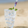 Glass Straws - Purple Frog On Clear Straight Glass Straw