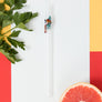 Glass Straw - Rainbow Gecko On Clear Straight