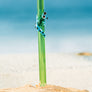 Glass Straw - Sky Blue Gecko On Green Straight Glass Straw