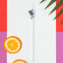 Glass Straws - Purple Frog On Clear Straight Glass Straw
