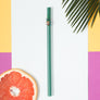 Glass Straws - Teal Turtle On Teal Straight Glass Straw