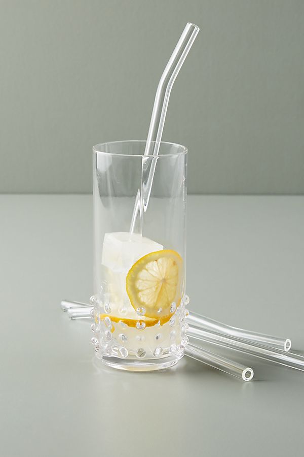 Classic Clear Straight Extra Wide Glass Boba Straws - 2 Pack