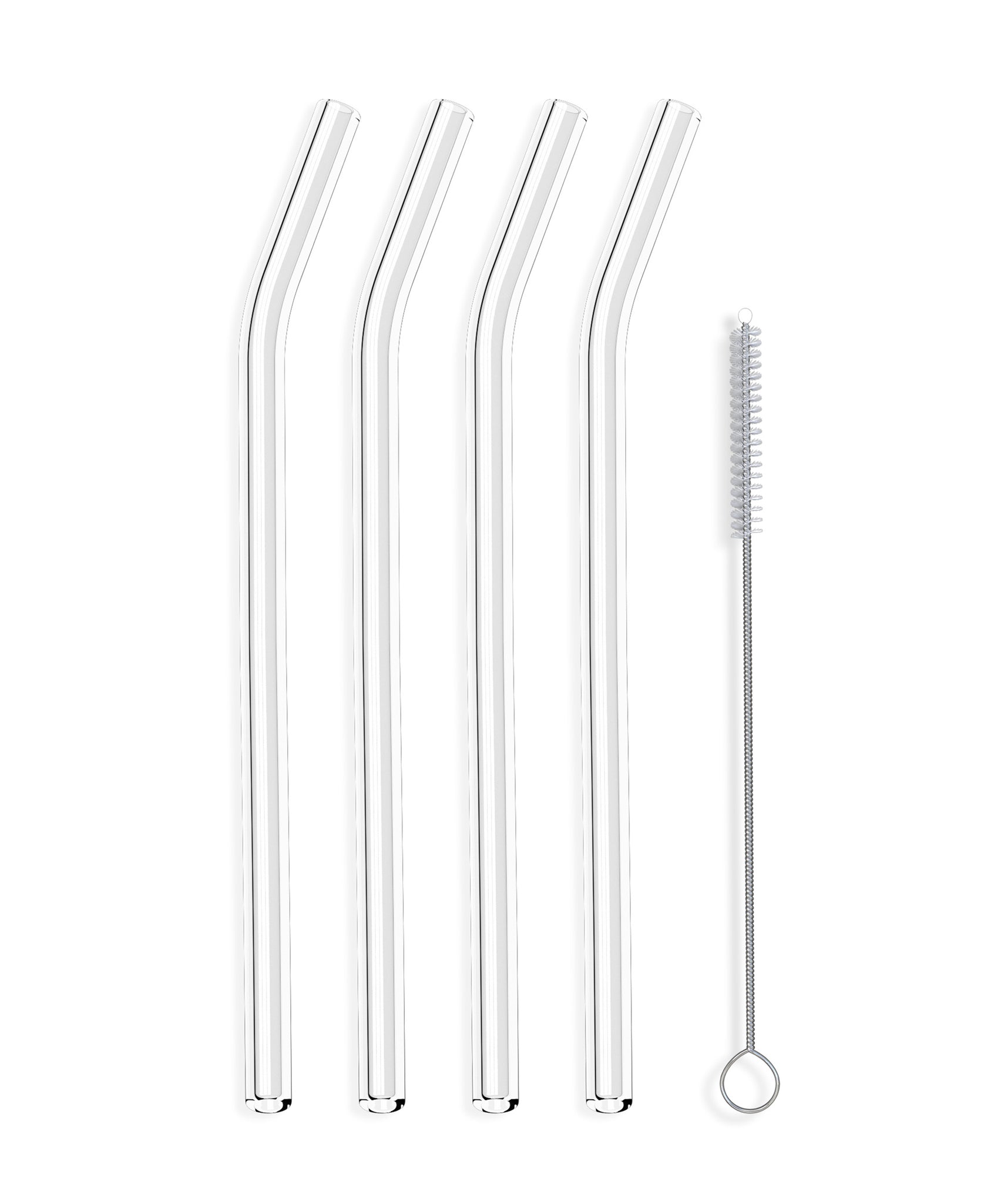 ALINK 12-Pack Glass Straws 8.5 x 10 mm Reusable Clear Smoothie Straws with 2 Cleaning Brush