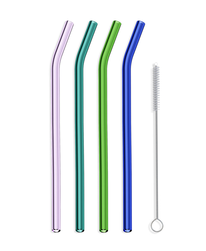 Clear Bent Reusable Glass Drinking Straw - 2 Pack – The Social Dawg
