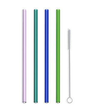 Bermuda Tide - Straight Glass Straws - Four Pack Made in USA – Hummingbird Glass  Straws