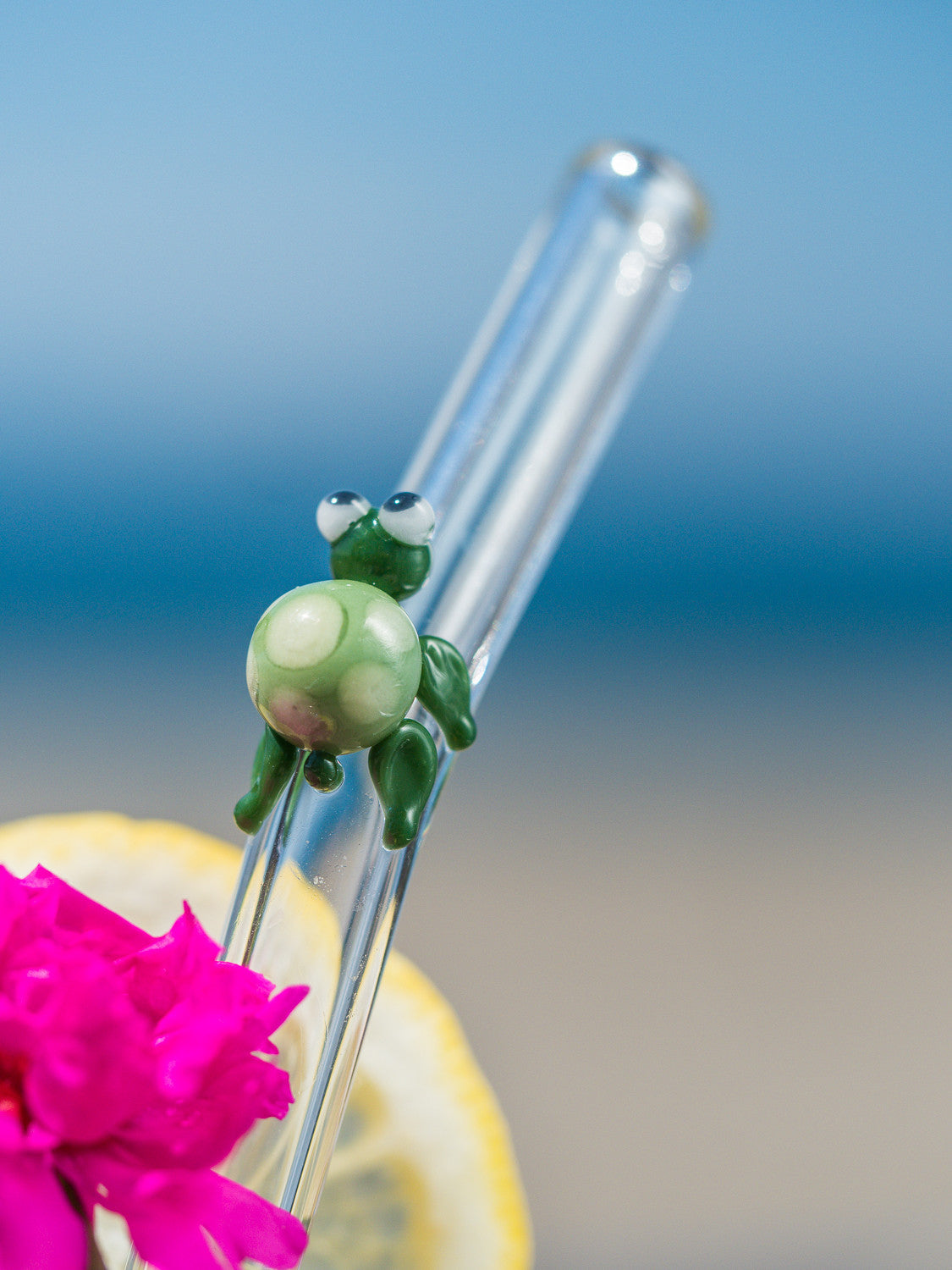 Glass Straws - Olly Green Turtle on Clear Straw by Hummingbird –  Hummingbird Glass Straws