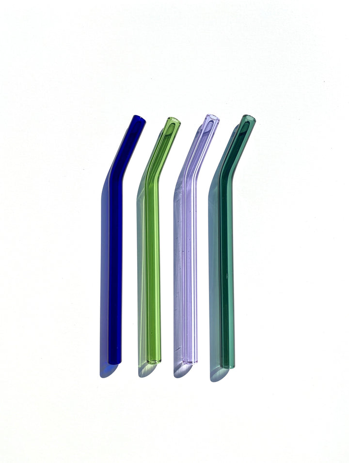 Colored Bent Glass Straws - Single Straw – Hummingbird Glass Straws