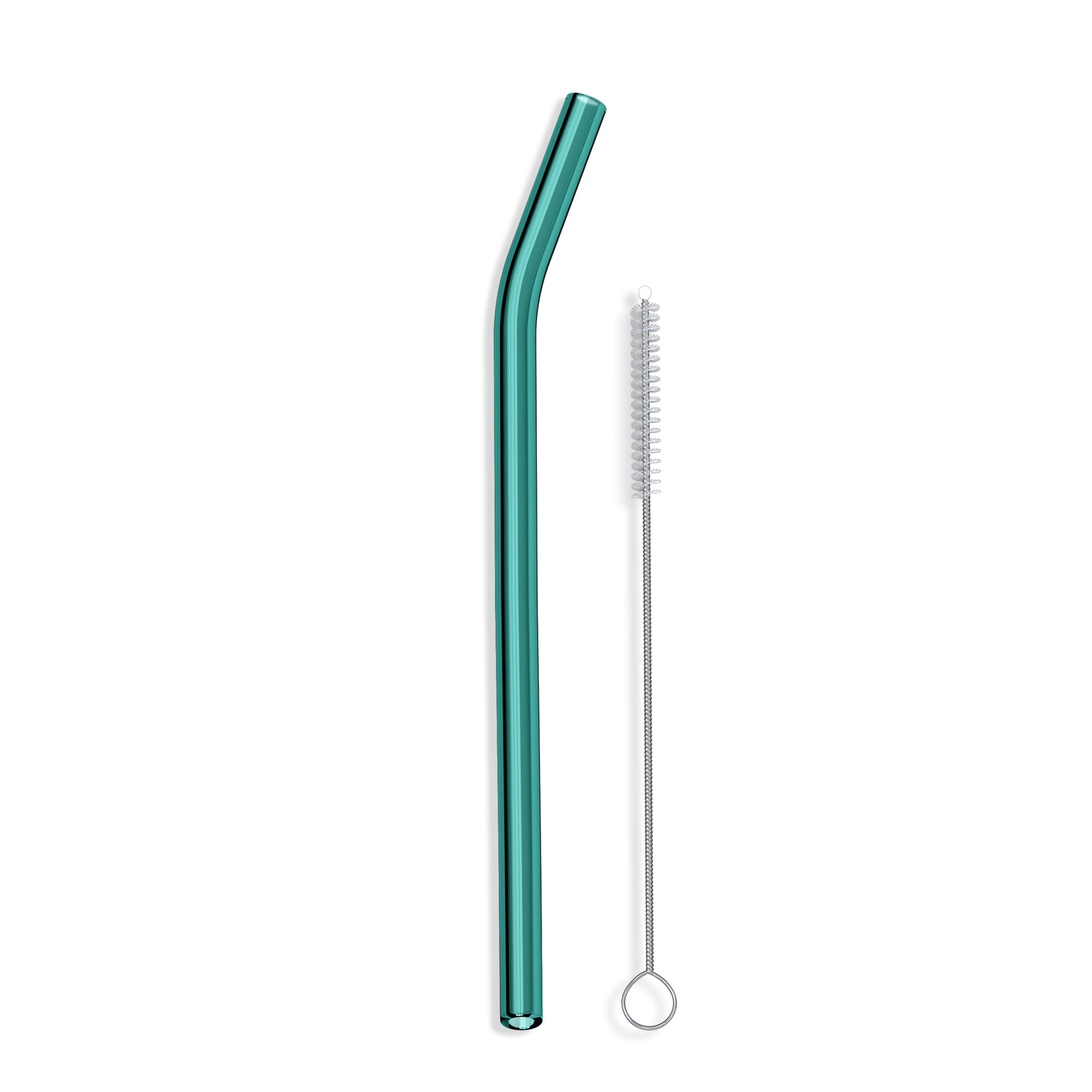 Reusable Bent Glass Drinking Straws, ,Shatter Resistant,BPA Free,  Non-Toxic, Eco-Friendly, (Bent 8'' x18mm, MultiColor)