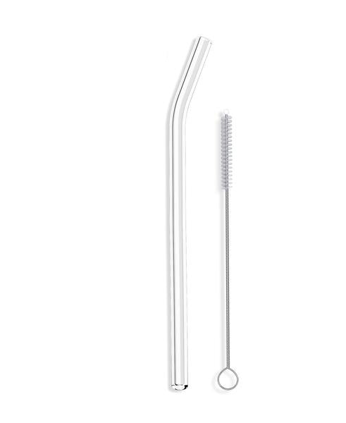 Classic Clear Bent Glass Straws - 4 Pack – Hummingbird Glass Straws
