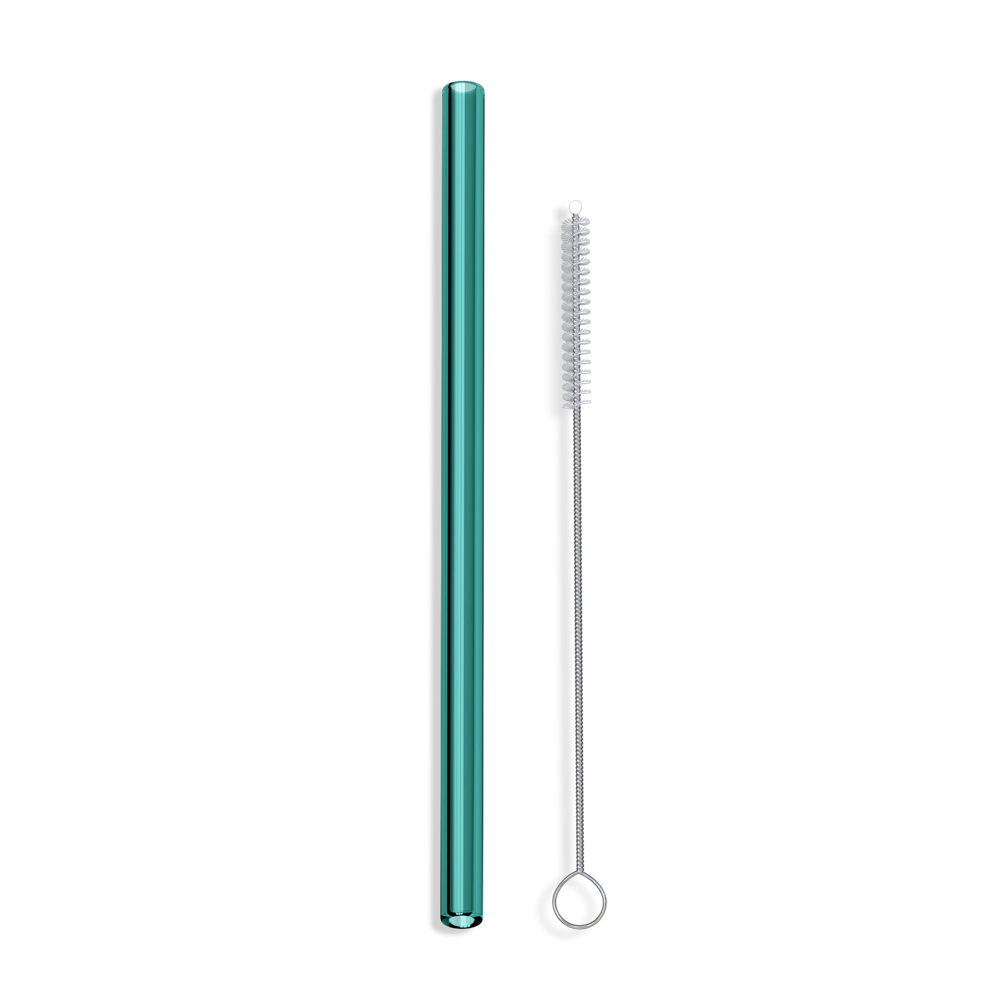 Hummingbird Glass Straws Bermuda Tide - Pajitas reutilizables dobladas de 9  pulgadas x 0.374 in (paquete de 4 unidades, morado, verde azulado